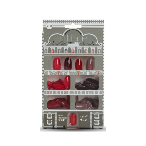 أظافر اوفيس بدون لصق 120 حبه الوان متنوعة S105