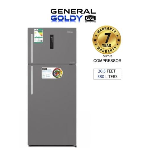 ثلاجة جنرال جولدي بخار بابين 20.5 قدم 580 لتر انفر...