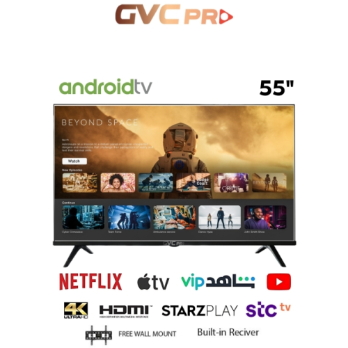 شاشة GVC برو 55 بوصة 4K UHD سمارت | أندرويد TV | م...