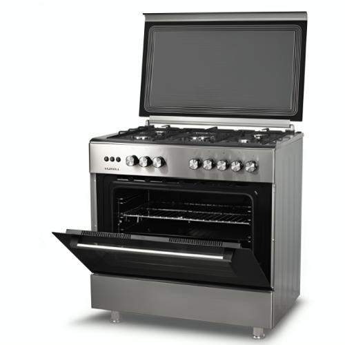 فرن غاز Luxell مقاس 90×60 سم - 5 عيون مع شبك ثقيل...