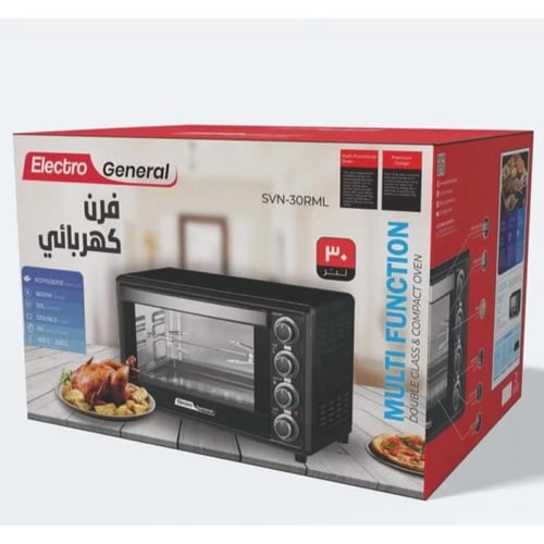 فرن كهربائي Electro General سعة 30 لتر وقوة 1600 و...