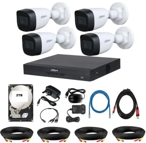 كاميرا داهوا 8 ميجا بيكسل 4K HD خارجية مع 2 تيرا ه...