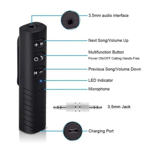 وصلة بلوتوث سيارة AUX تدعم المكالمات والرد عليها م...