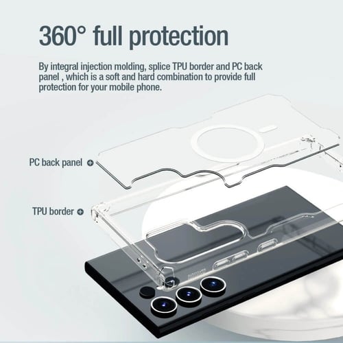 كفر شفاف جالكسي Galaxy S24 Ultra خاصية ماج سيف ومق...