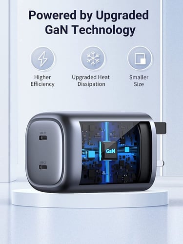 شاحن تايب سي 100 واط 2 منفذ بي دي ماركة يوجرين