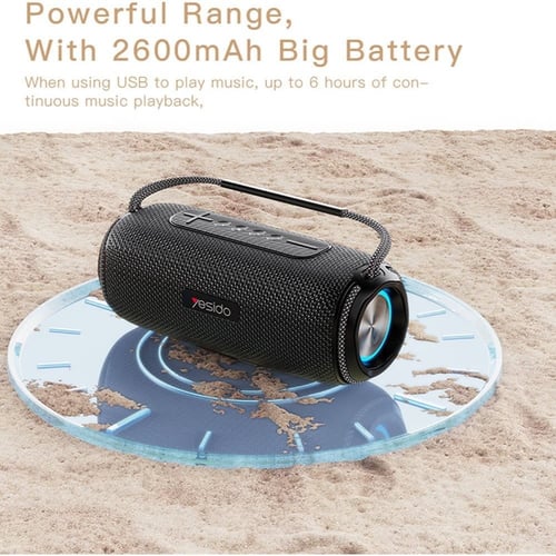 سماعة سبيكر بلوتوث YSW11 من Yesido اللون أسود