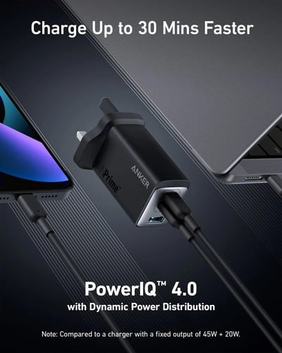 شاحن جداري 735 65 واط ب 3 منافذ IQ Power ماركة انك...