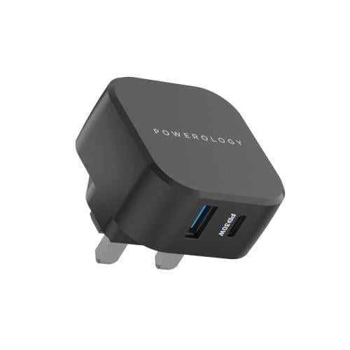 شاحن جداري 30 واط منفذ بتقنية PD ومنفذ بتقنية كوال...