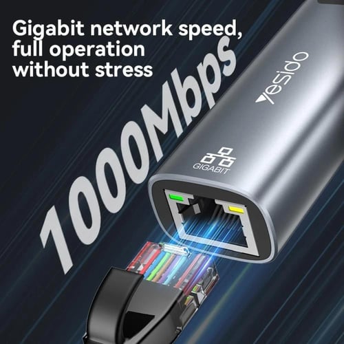 محول من USB+USB-C/Type-C الى منفذ ايثرنت نت من الن...