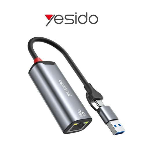 محول من USB+USB-C/Type-C الى منفذ ايثرنت نت من الن...