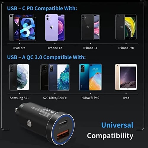 شاحن سيارة تايب سي pd - منفذ كوالكوم 3 ماركة بودي