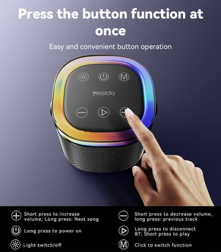مكبر صوت YSW25 BT5.3 – صوت محيطي 360° بقوة 8W ومقا...