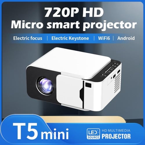 جهاز عرض ذكي T5 Mini بروجكتر منزلي صغير بدقة HD وو...
