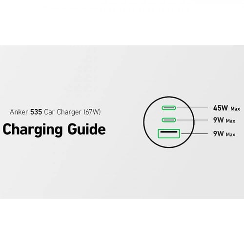 شاحن سيارة تايب سي 67 واط منفذين شحن سريع PD و الش...