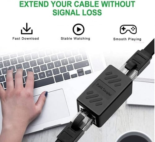 وصلة كيبل شبكة RJ45 منفذ واحد إلى منفذ واحد محول ا...