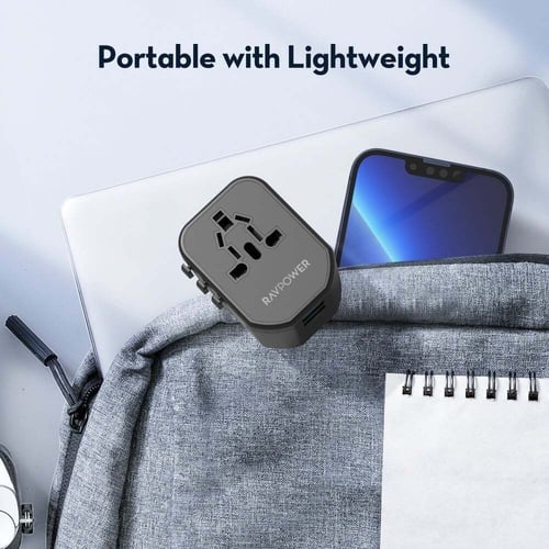 فيش سفر 20 واط متعدد الافياش مع منفذين USB ومنفذ ت...