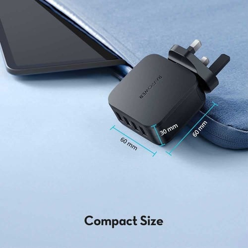 شاحن راف باور جداري 4 منافذ برايم بقوة 40 واط - لو...