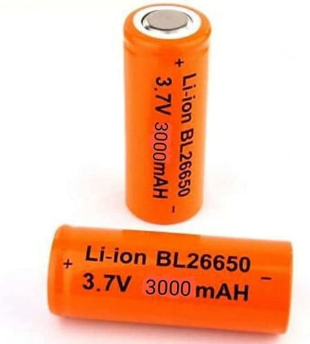 بطاريه الليثيوم 26650 قابله لاعاده الشحن سعه 3000...