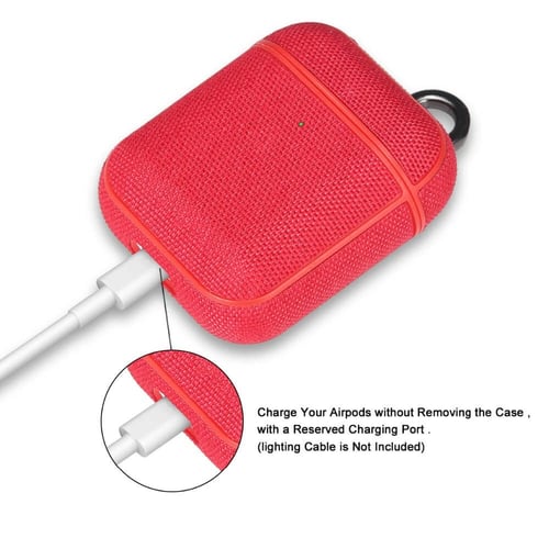 كفر سماعة ايربودز ابل اللاسلكية قماش لون احمر