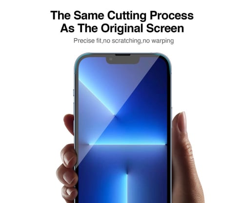 شاشة حماية ايفون 14 حماية قزاز مقاوم للكسر ضد البص...
