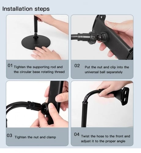 ستاند حامل مكتبي للجوال والتابليت - اللون اسود ارت...