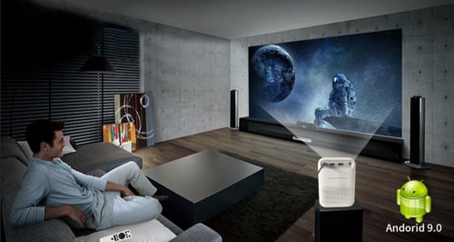 بروجكتر صغير نظام أندرويد 250 لومن بدقة 1080 بكسل...