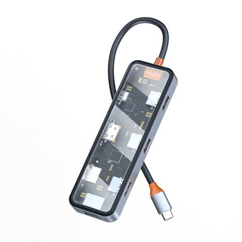 محول تايب سي سابير 8 في 1 موزع hub USB-C ماركة ويو...