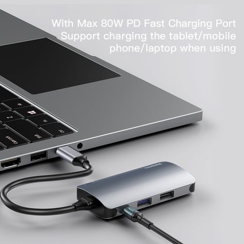 وصلة تحويل تايب سي الى معتدد المنافذ usb ومنفذ شبك...