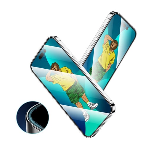 شاشة حماية ايفون 14 - مقاوم للخدش شفاف مع اطراف سي...