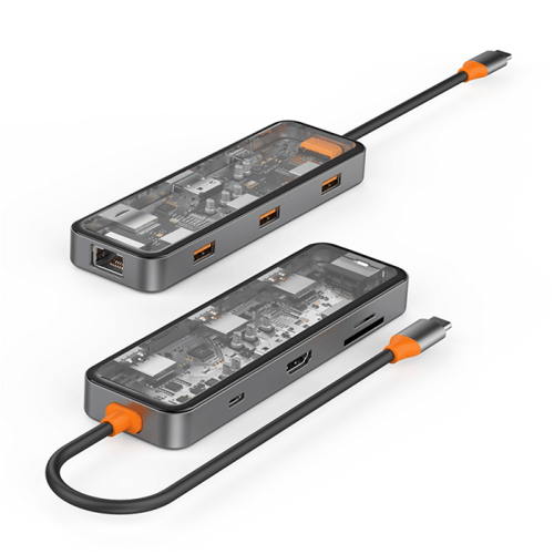 محول تايب سي سابير 8 في 1 موزع hub USB-C ماركة ويو...