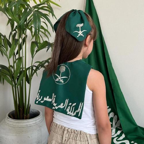 وشاح اليوم الوطني السعودي اطفال