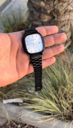 كاسيو LTP كبلز اسود مينا فضي