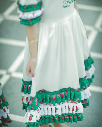 فستان بطبقات الشاكلي الاخضر