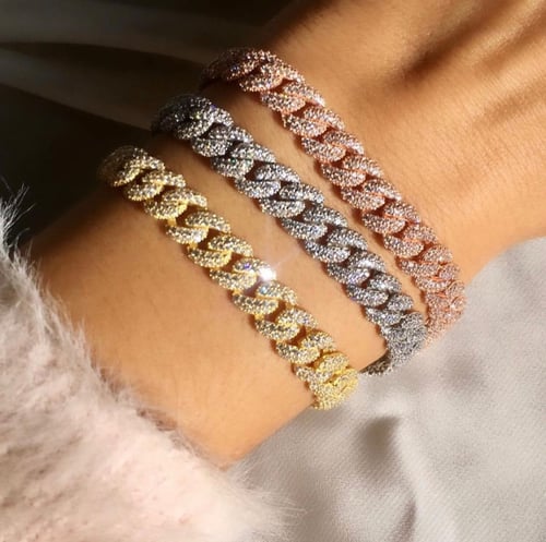 اسوارة جنزير زيركون - ذهبي