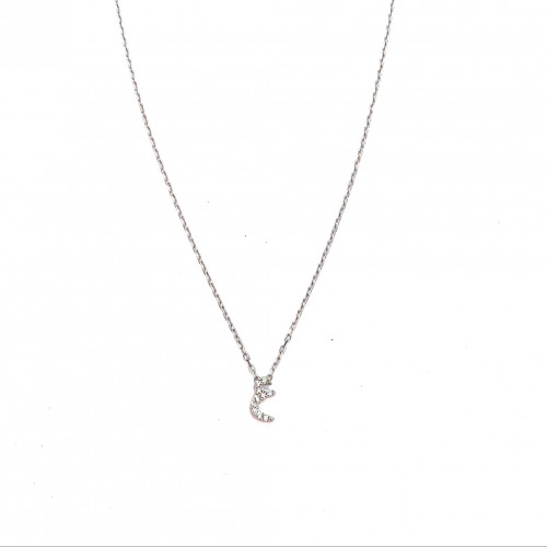 سلسال حرف ع - فضي بزيركون