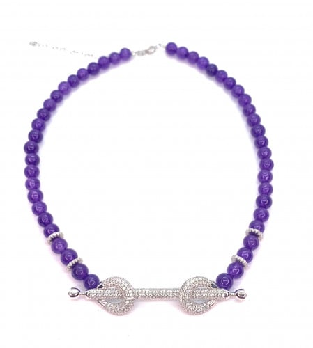 عقد الاحجار الكريمه - بنفسجي