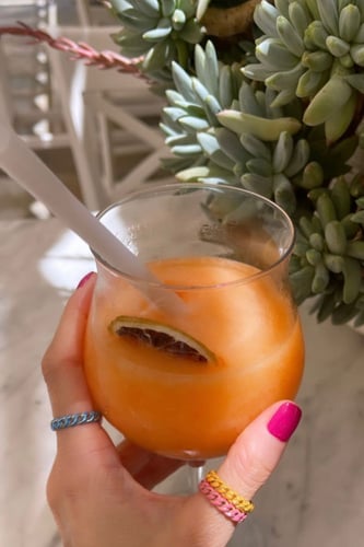 خاتم زنجير ذهبي - برتقالي