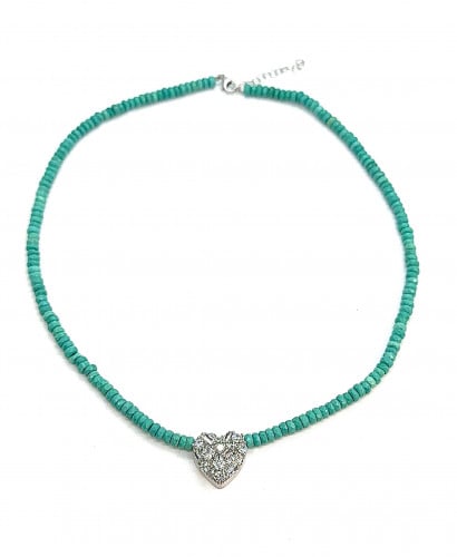 عقد فيروزي - قلب الزيركون