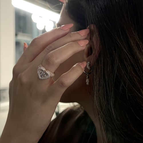 خاتم قلب - ذهبي