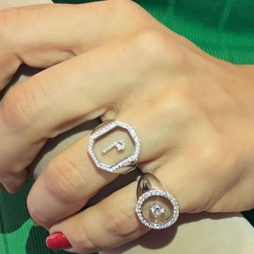 خاتم ايطار 2 - حرف غ فضي