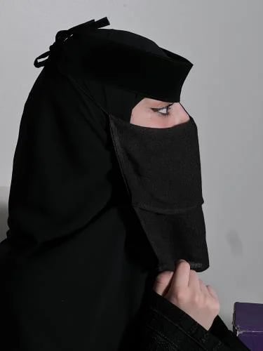 برقع منكوس قماش قطن جبهه مخمل