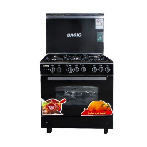 بيسك فرن غاز, 5 عين, 60*90 سم, شواية, استيل - BO-U...