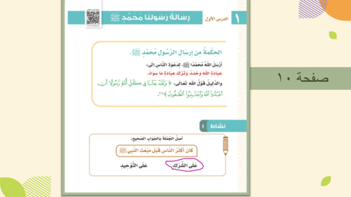 درس رسالة رسولنا محمد صلى الله عليه وسلم