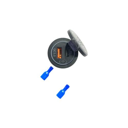 قاعدة ولاعة دائرية 3 امبير USB + Type C