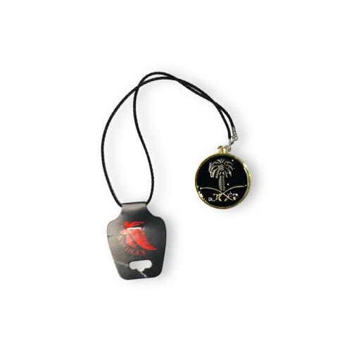 قلادة سيفين ونخلة اسود مبطن للسيارات