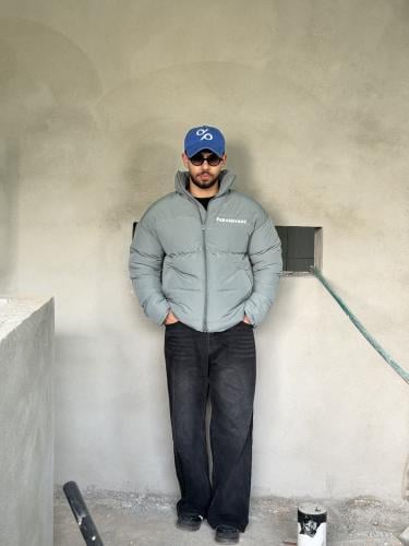Washed blue fabric cap