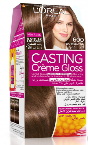 صبغة لوريال كاستينج كريم جلوس لون اشقر غامق 600 بد...