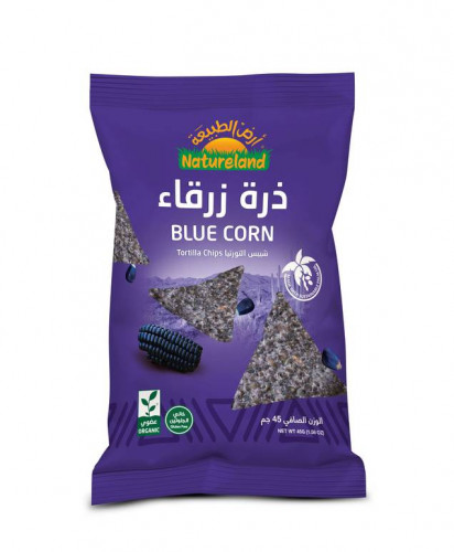 شيبس التورتيا ذرة زرقاء 45 جم ارض الطبيعة