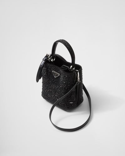 Prada Panier satin bag with crystals-black