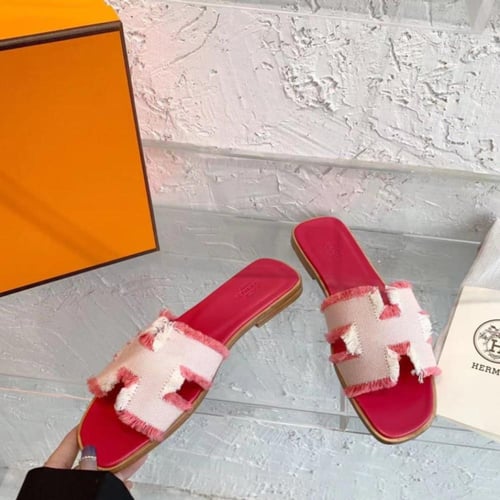 ‏ Hermès Oran Pink slipper